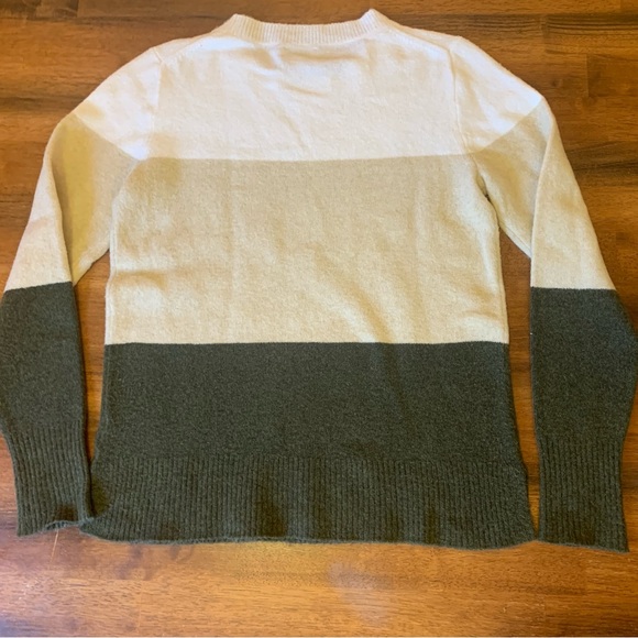 J.Crew three stripe sweater. Women’s Small Cream, Tan, Green. Super Soft - Picture 6 of 8